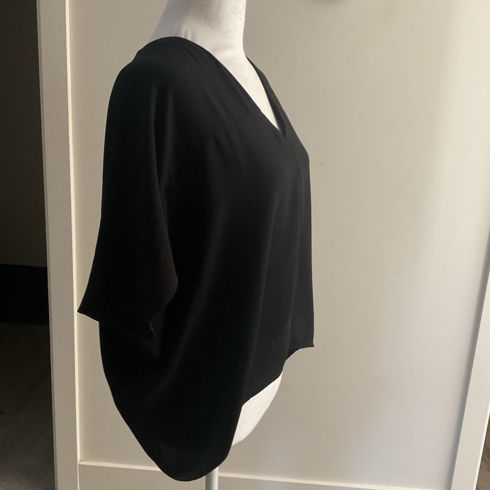 **All Saints ** V Neck Poncho/cape Black Hi-low Blouse . - Picture 6 of 10